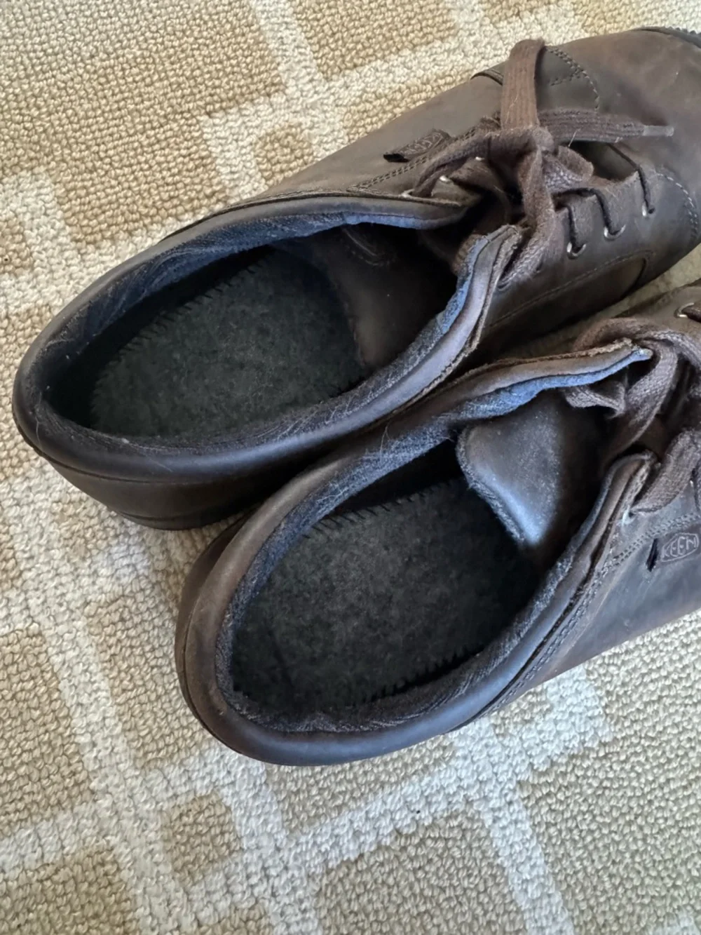 Keen Leather Lace Up Comfort Shoes Casual Low Top Walking Brown Size 9.5